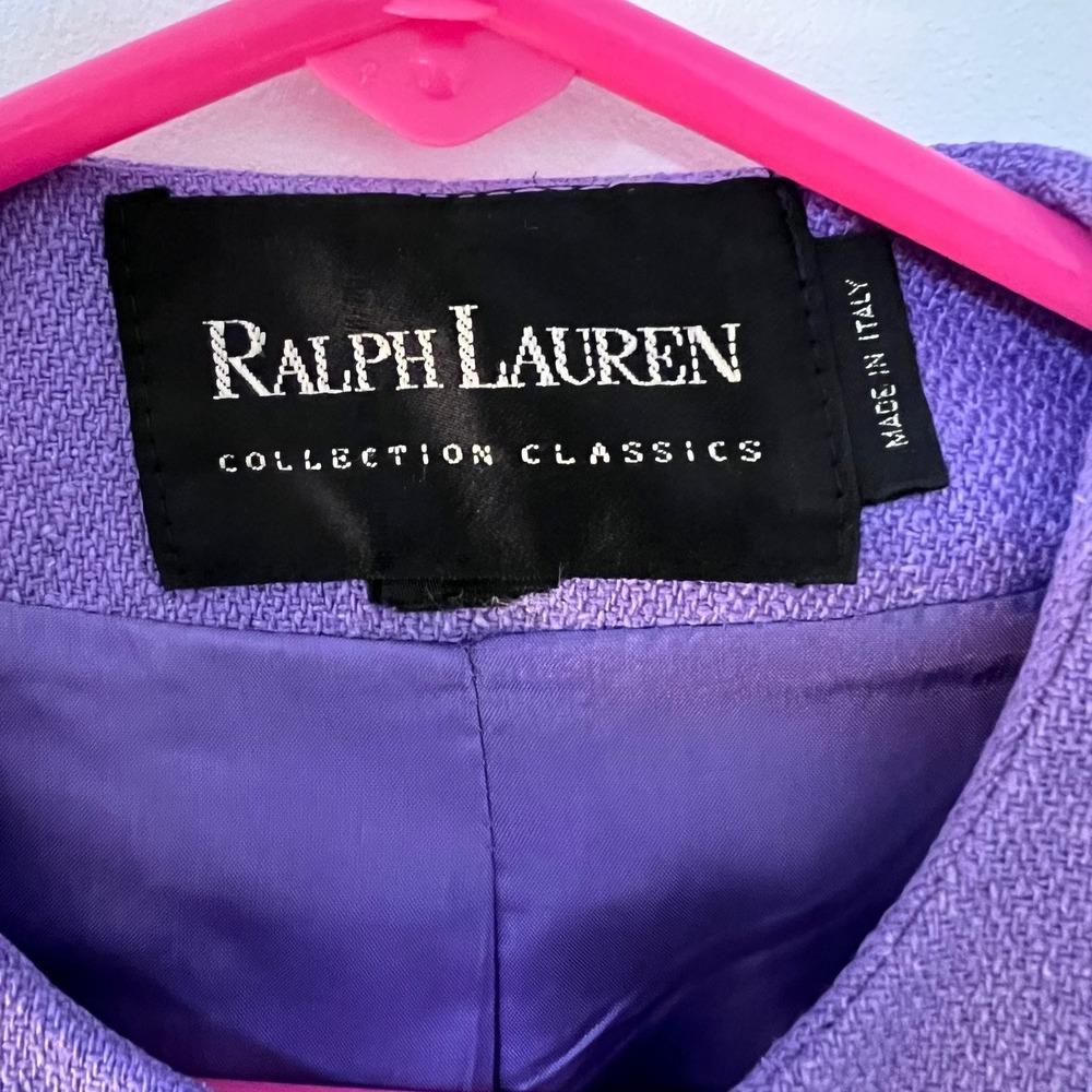 Ralph Lauren Collection Classics Women's Purple Collarless Button Front Jacket - Picture 2 of 14